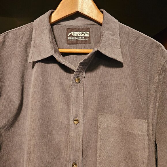 Mountain Khakis Men's Classic Fit Gray Corduroy Button Up Shirt - Size Large - Picture 1 of 10